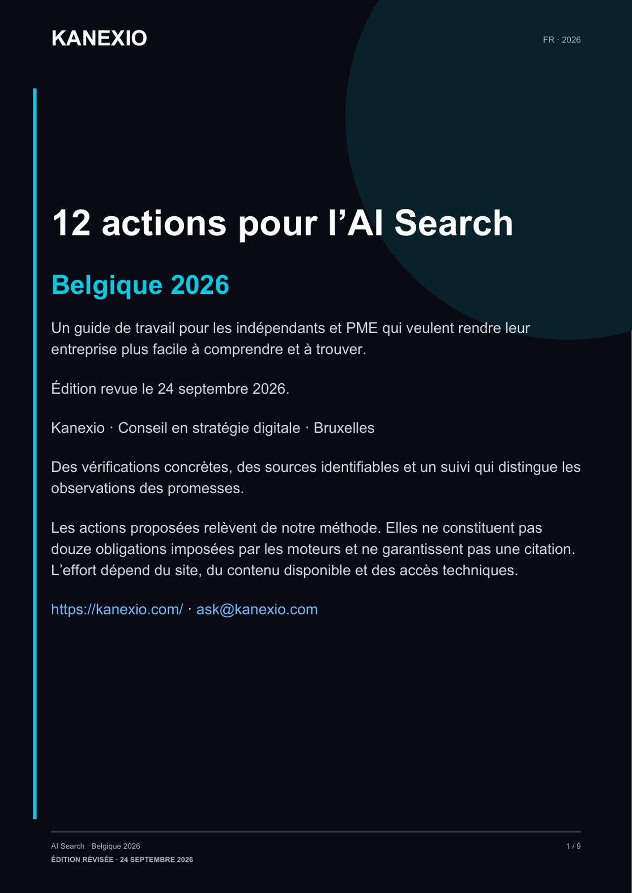 Couverture du guide AI Search Belgique