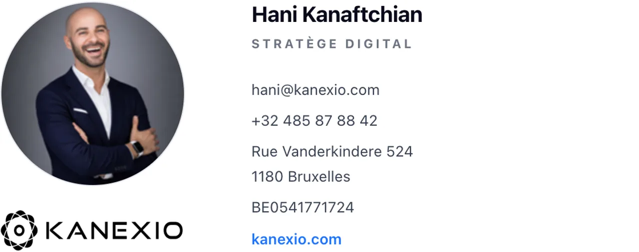 Modèle de signature e-mail Kanexio